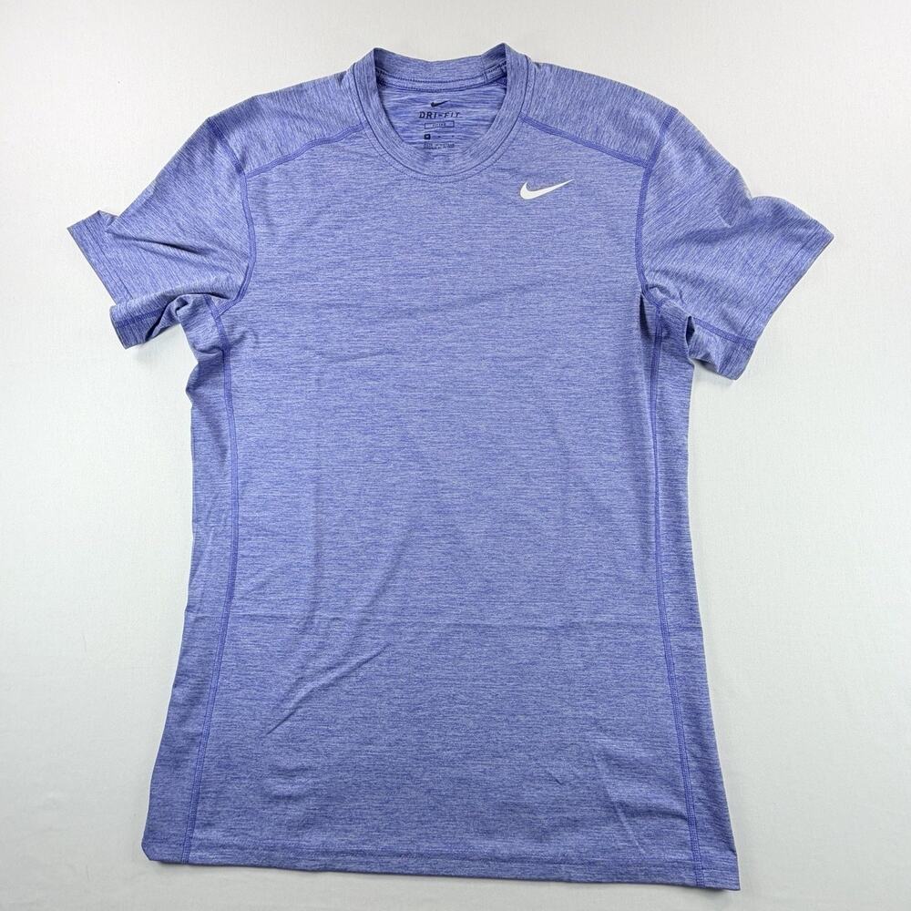 Nike Dri Fit Men’s Fitted Performance Short Sleeve Shirt Blue Purple Size M